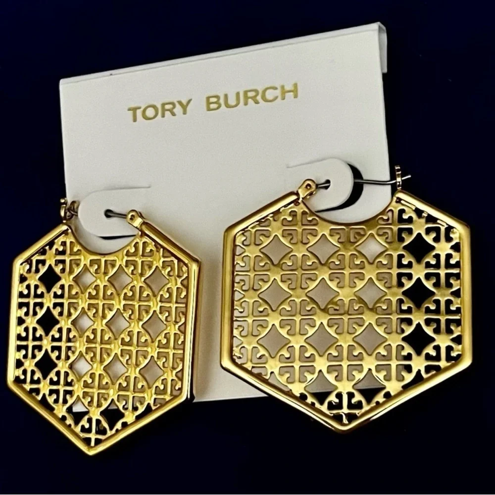 🆕 Tory Burch Authentic Hexagon Earrings At Awesome Prices To Buy Now & Save